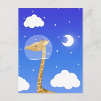Space Giraffe Postcard by HannahChapman at Zazzle