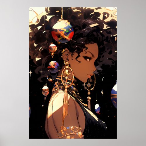 Space Girl Art Poster