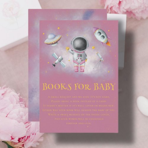 Space girl Astronaut rocket star Books for Baby  E Enclosure Card