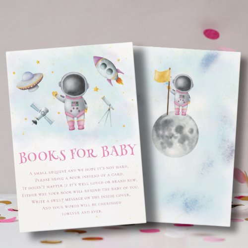 Space girl Astronaut rocket star Books for Baby  Enclosure Card