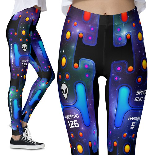 Space Girl Mechanical Android Futuristic Robot Leggings
