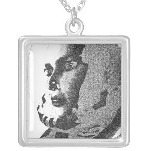 space girl silver plated necklace