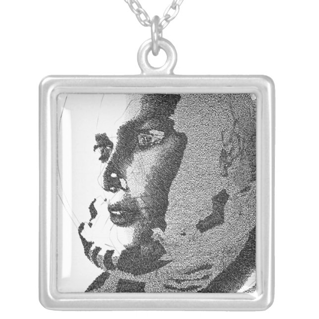 space girl silver plated necklace (Front)