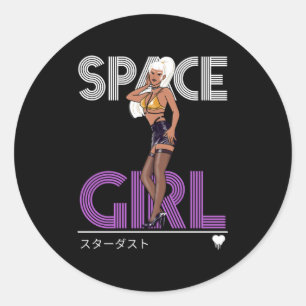 Space Girl - Stardust Fan - Anime Girl Classic Round Sticker