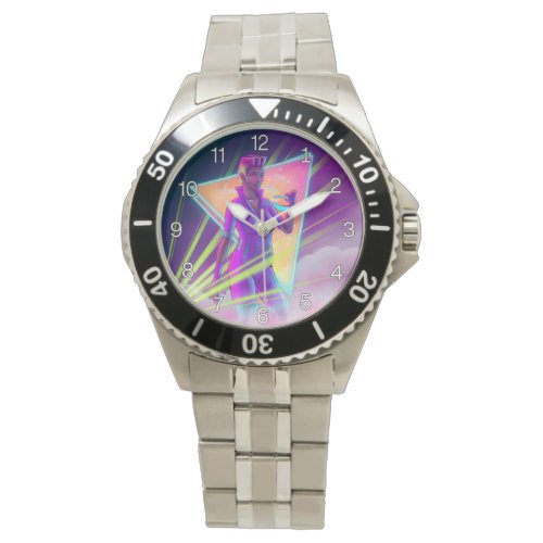 Space Girl Synthwave Cyberpunk Futuristic Art Watch