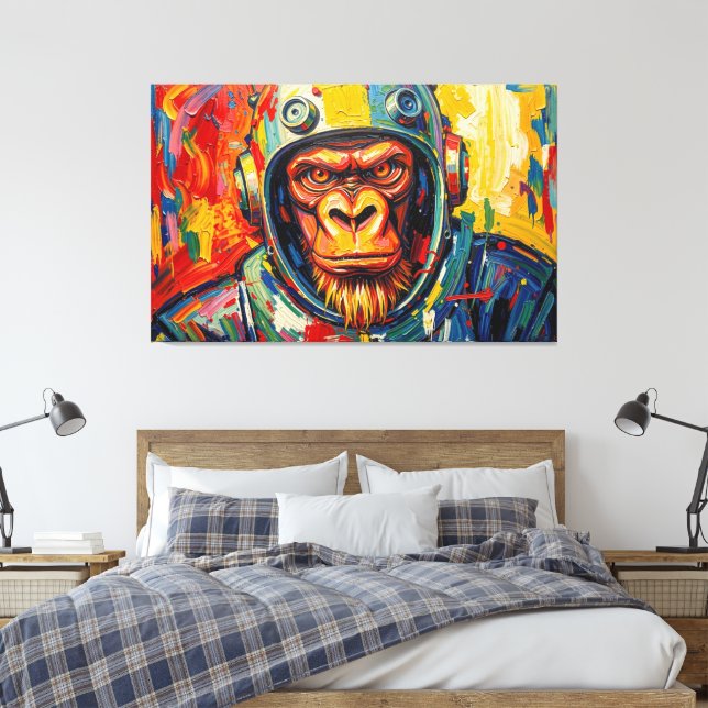 SPACE GORILLA CANVAS PRINT (Insitu(Bedroom))
