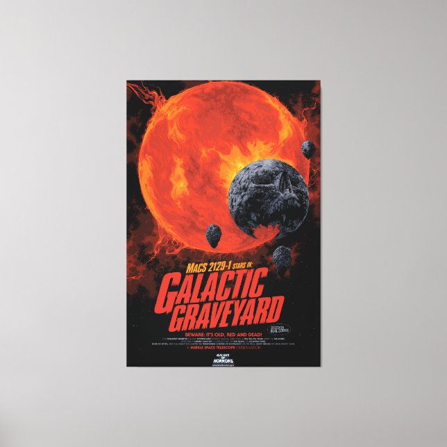 Space Graveyard Skull Halloween Galaxy of Horrors Canvas Print (Front)