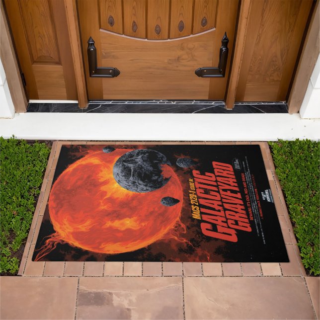 Space Graveyard Skull Halloween Galaxy of Horrors Doormat (Outdoor)