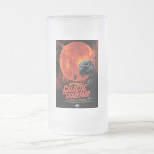 Space Graveyard Skull Halloween Galaxy of Horrors Frosted Glass Beer Mug