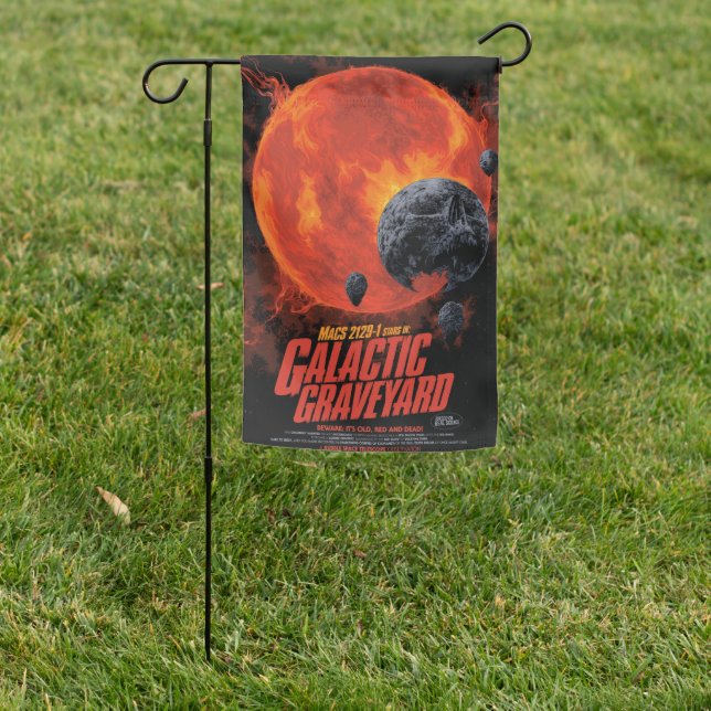 Space Graveyard Skull Halloween Galaxy of Horrors Garden Flag (In SItu)