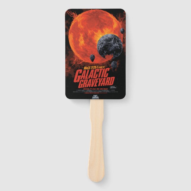 Space Graveyard Skull Halloween Galaxy of Horrors Hand Fan (Front)