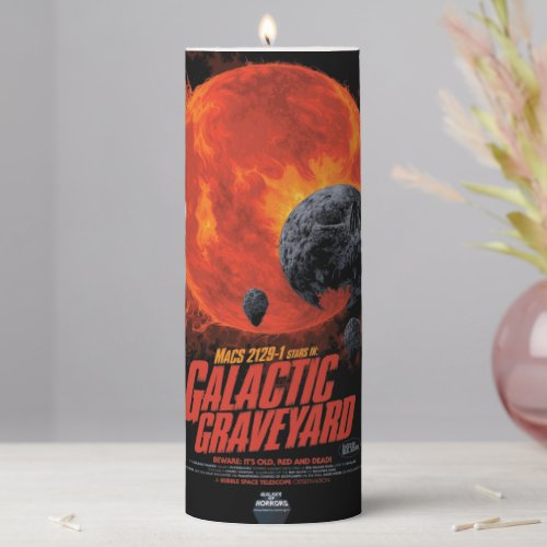 Space Graveyard Skull Halloween Galaxy of Horrors Pillar Candle