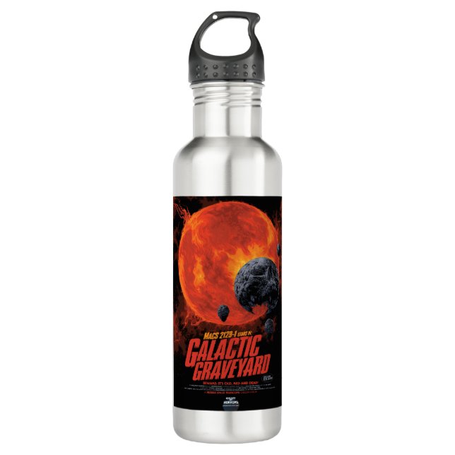 Space Graveyard Skull Halloween Galaxy of Horrors Stainless Steel Water Bottle (Front)