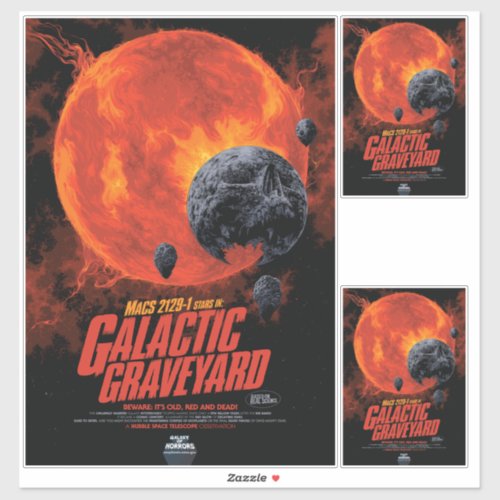 Space Graveyard Skull Halloween Galaxy of Horrors Sticker