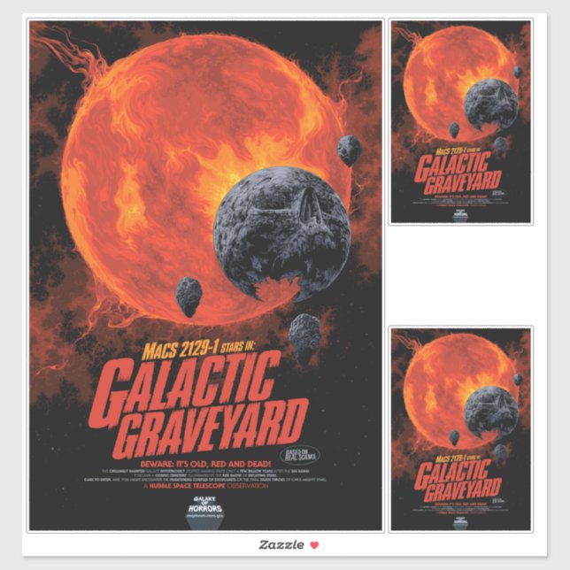 Space Graveyard Skull Halloween Galaxy of Horrors Sticker (Sheet)