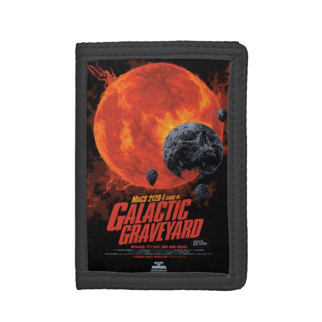 Space Graveyard Skull Halloween Galaxy of Horrors Trifold Wallet (Front Vertical)