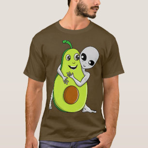 Space Gray Alien UFO Cited Lover Hugging T-Shirt