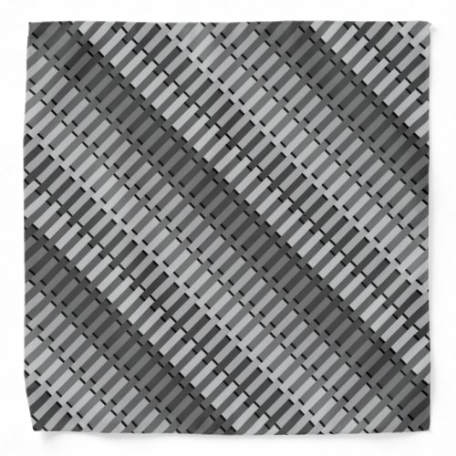 Space Gray Contemporary Abstract Stripe Pattern Bandana