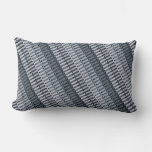 Space Gray Contemporary Abstract Stripe Pattern Lumbar Pillow