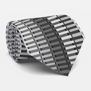 Space Gray Contemporary Abstract Stripe Pattern Neck Tie