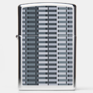 Space Gray Contemporary Abstract Stripe Pattern Zippo Lighter