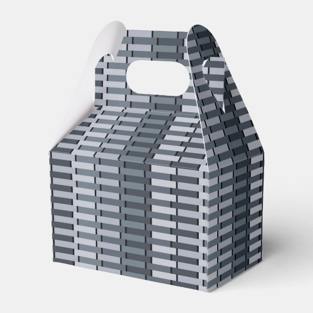 Space Gray Contemporary Pattern Favor Boxes (Back Side)