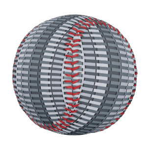 Space Gray Contemporary Stripe Pattern Baseball
