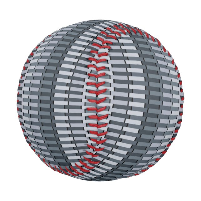 Space Gray Contemporary Stripe Pattern Baseball (Angled)