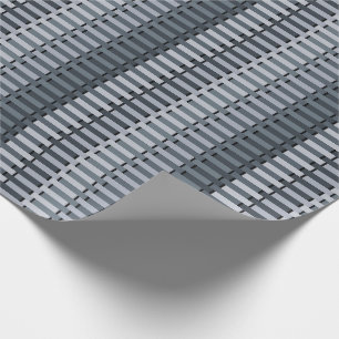 Space Gray Contemporary Stripe Pattern Wrapping Paper