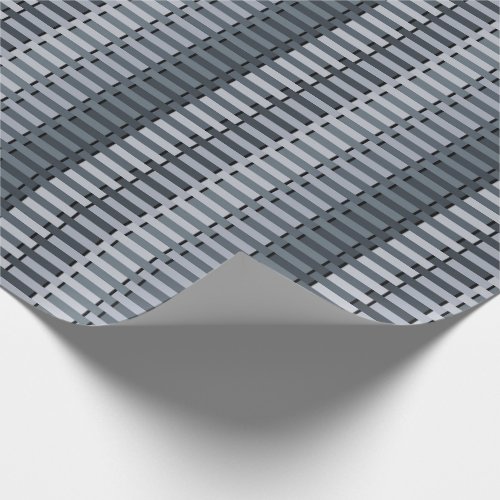 Space Gray Contemporary Stripe Pattern Wrapping Paper