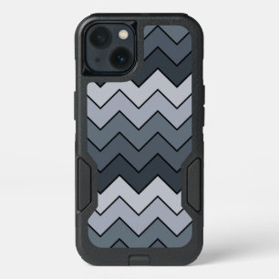 Space Gray Contemporary Zigzag Wavy Pattern iPhone 13 Case