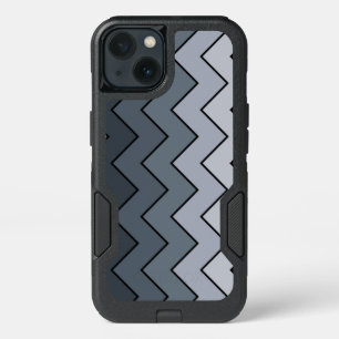 Space Gray Contemporary Zigzag Wavy Pattern iPhone 13 Case