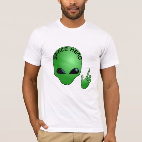 space head alien space travel funny design T_Shirt