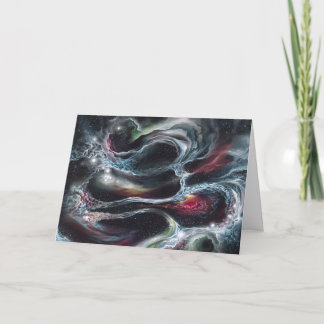 Space, heart ultrasound, universe card