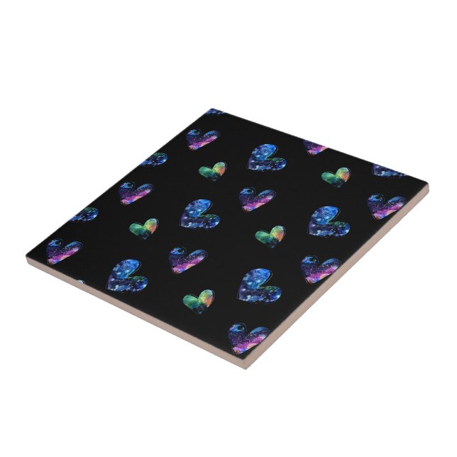Space Hearts Ceramic Tile (Side)