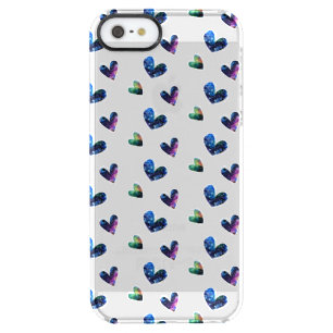 Space Hearts Clear iPhone SE/5/5s Case
