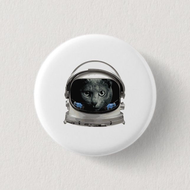 Space Helmet Astronaut Cat Button (Front)