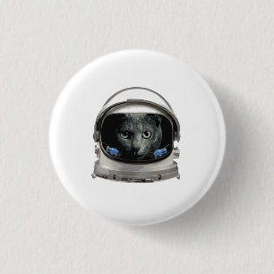 Space Helmet Astronaut Cat Button
