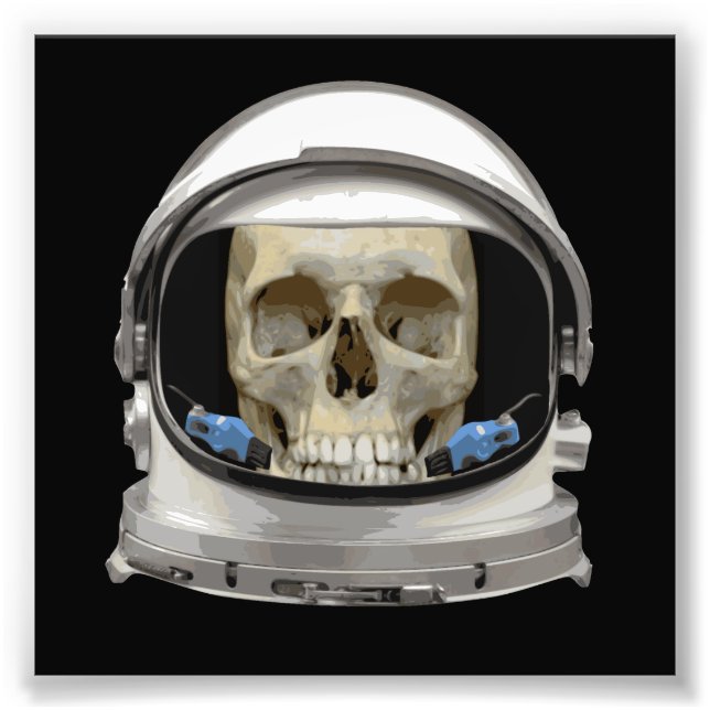 Space Helmet Astronaut Skull Photo Print (Front)