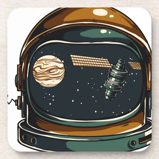 space helmet beverage coaster (Front)