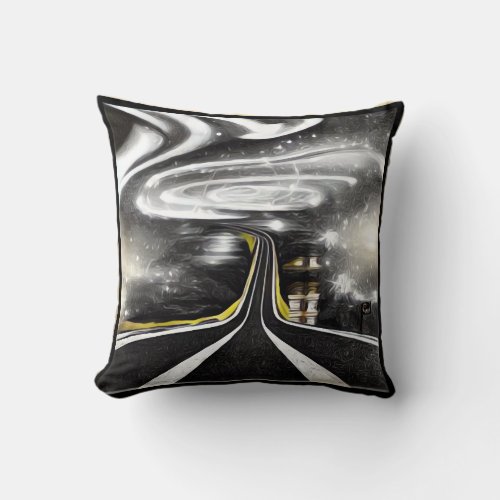 Space Highway Throw Pillow