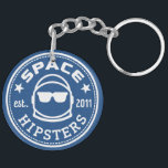 Space Hipsters 2" Keychain<br><div class="desc">It's round! It's blue! It's Space Hipster cool! What more could you want with our logo keychain?</div>