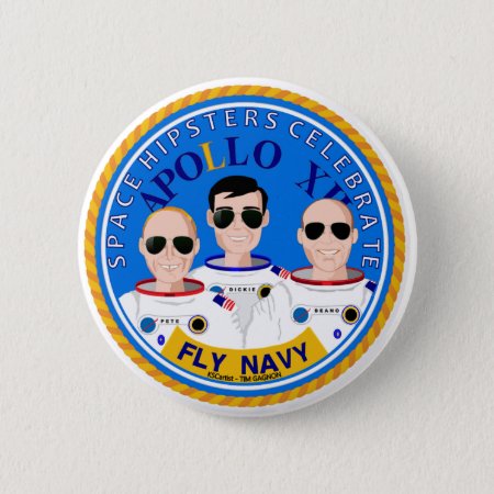 Space Hipsters Apollo 12 Anniversary Button