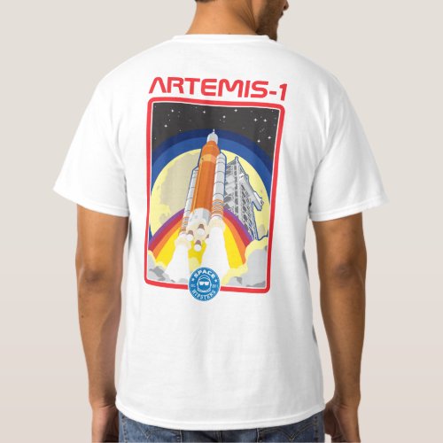 Space Hipsters Artemis_1 Launch T_shirt _ White