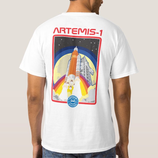 Space Hipsters® Artemis-1 Launch T-shirt - White (Back)