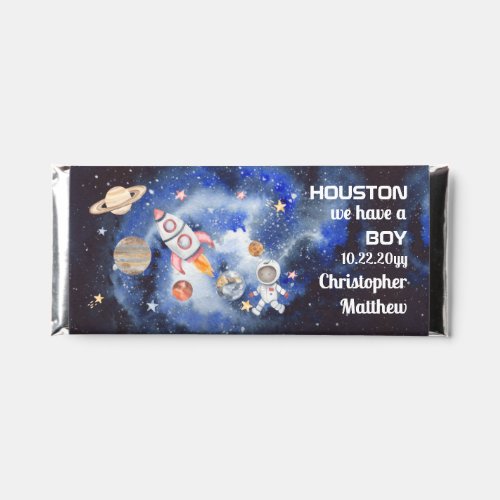 Space Houston We Have a Boy Birth Announcement Hershey Bar Favors