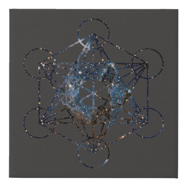 Space in Metatron's Cube Faux Canvas Print (Front)