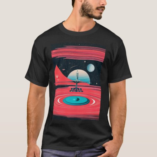 Space Interesteral in Red T_shirt T_Shirt