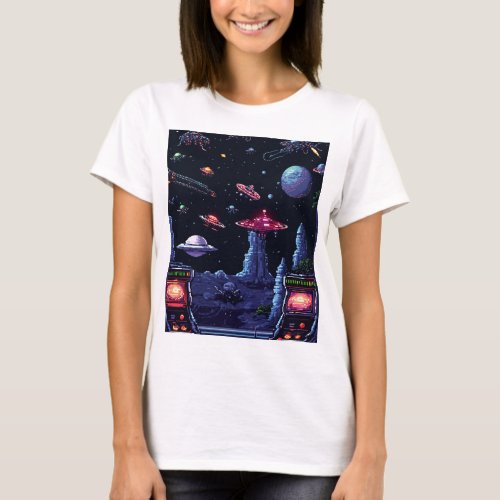  Space Invaders Retro Arcade Adventure T_Shirt