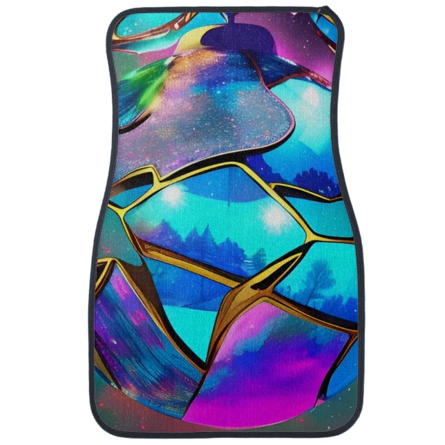Space Iridescent Globe Car Floor Mat (Front)